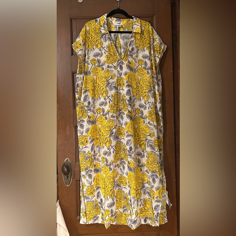 COPY - Ganni Yellow Rose Caftan Sz L
